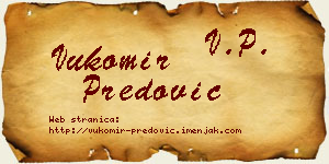 Vukomir Predović vizit kartica